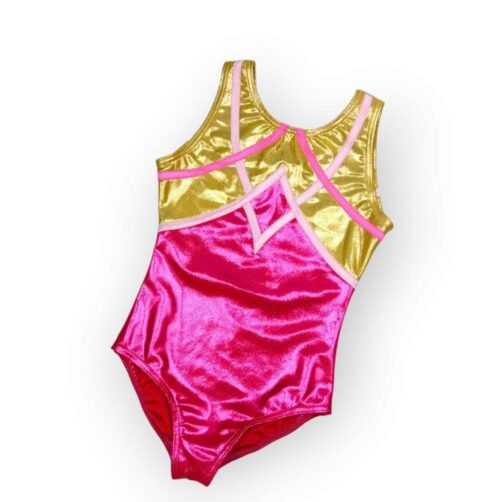 Turnpakje fuchsia goud glitter - Afbeelding 3