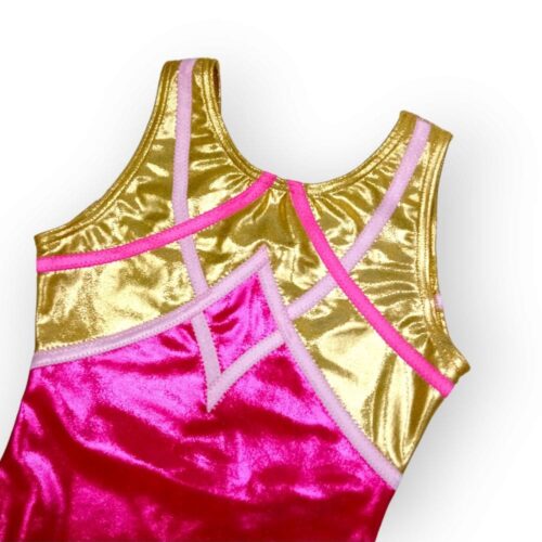 Turnpakje fuchsia goud glitter - Afbeelding 2