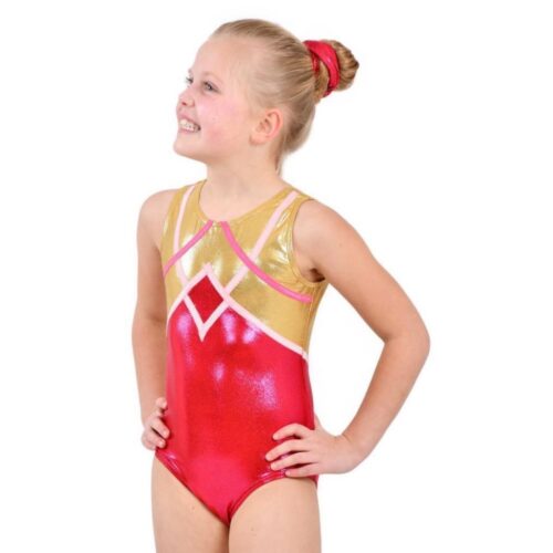Turnpakje fuchsia goud glitter