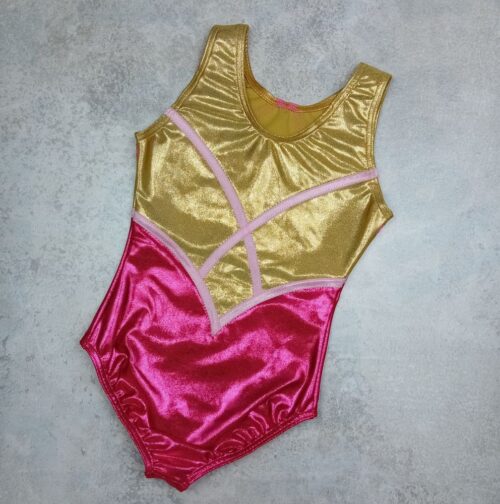 Turnpakje fuchsia goud glitter - Afbeelding 4