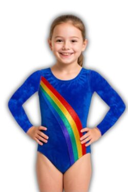 Turnpakje velours lange mouw- regenboog