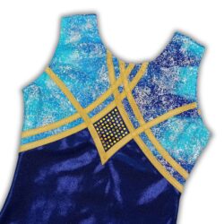 Turnpakje-mouwloos-blauw-goud