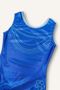 Turnpakje blauw maat 140 voor meisjes.
